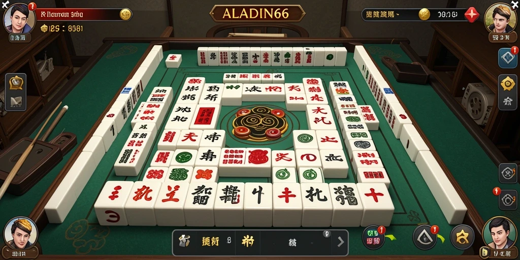 Tampilan gameplay Mahjong dari ALADIN66 yang menegangkan dan seru.