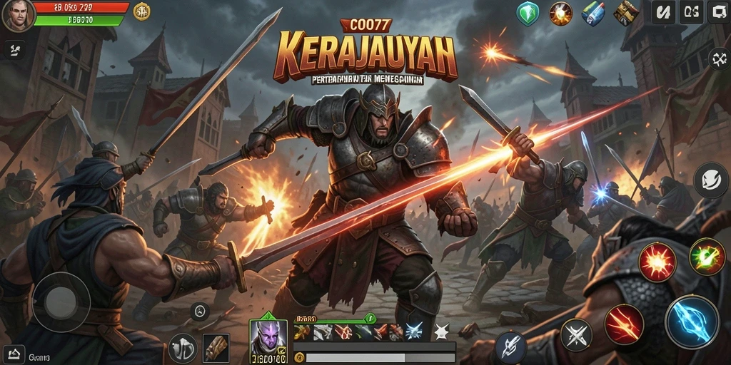 Tangkapan layar menunjukkan strategi menara dalam konflik Tower Defense.