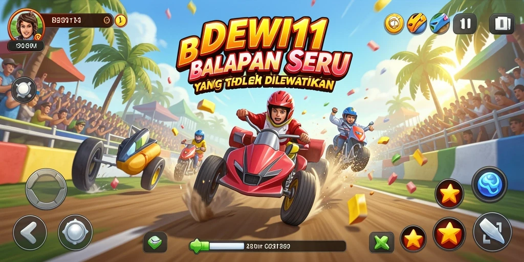 Tampilan menakjubkan dari gameplay balapan di DEWI11.