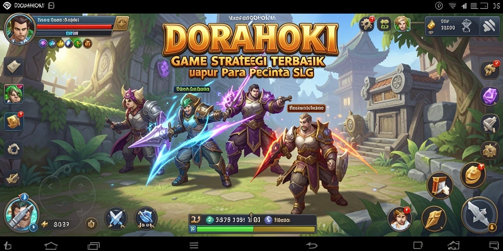 Tangkapan layar gameplay DORAHOKI yang menunjukkan aksi SLG yang mendebarkan.