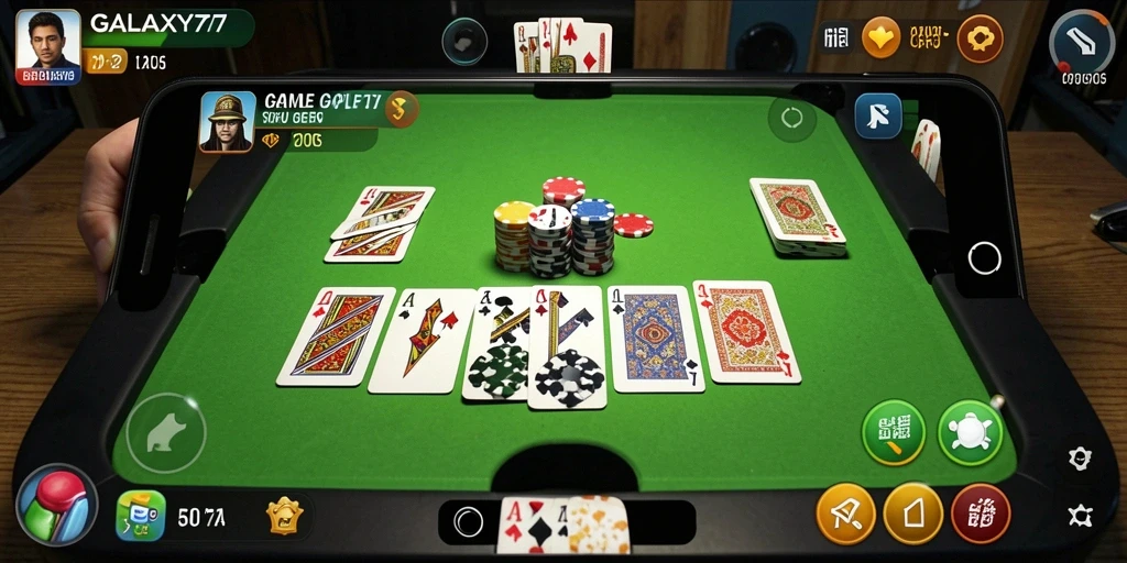Screenshot gameplay menampilkan keseruan bermain Gaple di GALAXY77.