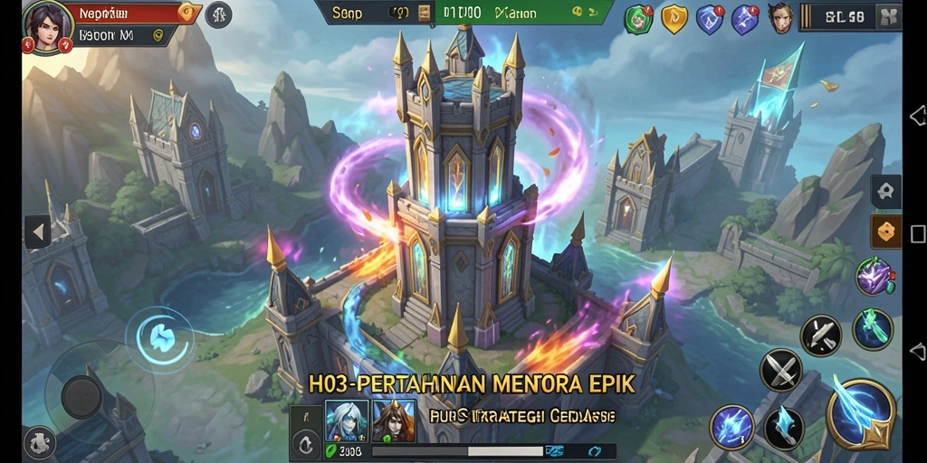 Gameplay seru di H03 menunjukkan pertahanan menara yang strategis.