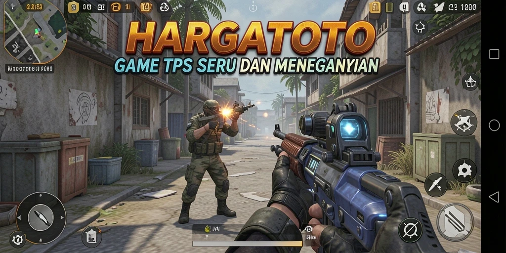 Screenshot utama HARGATOTO menampilkan aksi gameplay TPS yang mendebarkan.