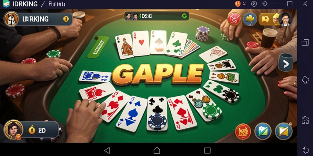 Tampilan gameplay Gaple yang seru dan mendebarkan.