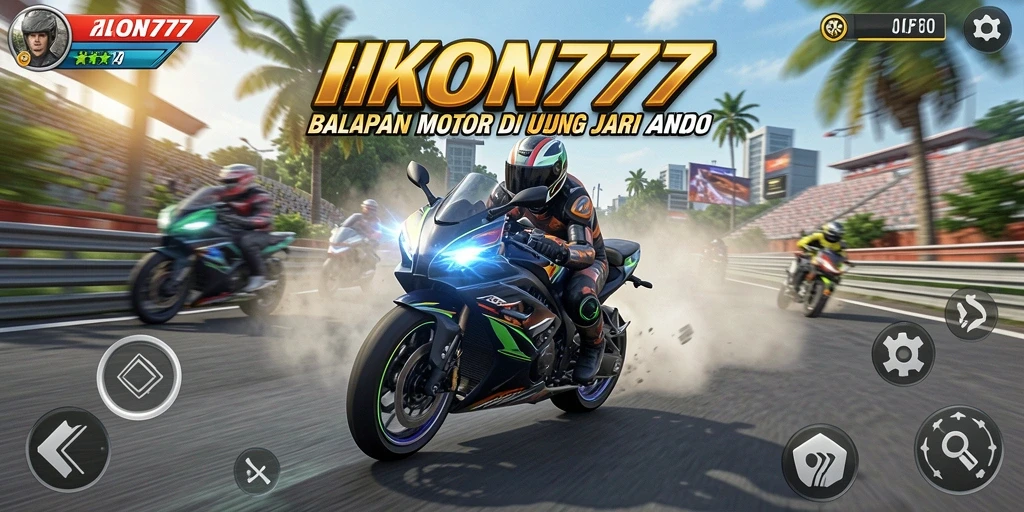 Screenshot gameplay <strong>IKON777</strong> dengan aksi balapan yang intens.