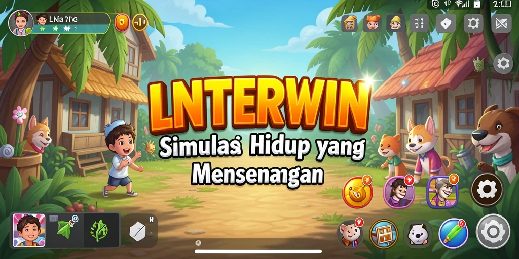 Tampilan gameplay LNTERWIN dengan karakter yang dapat dikendalikan.