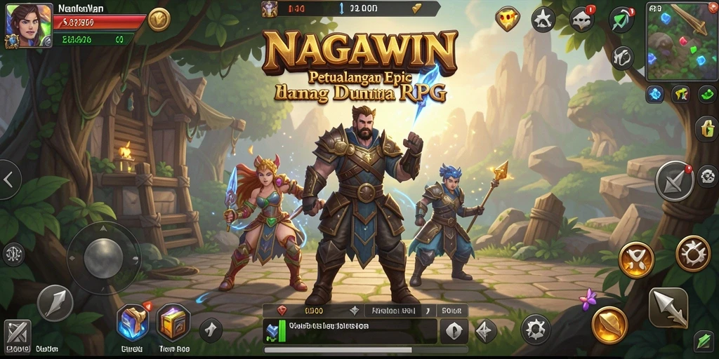 Tampilan gameplay RPG yang mendebarkan di NAGAWIN.