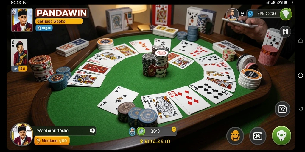 Screenshot gameplay Gaple di PANDAWIN yang penuh aksi.