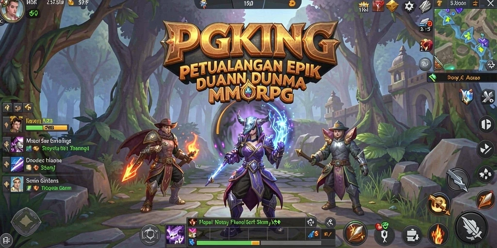 Gameplay epik dalam PGKING yang menampilkan pertarungan seru dan petualangan.
