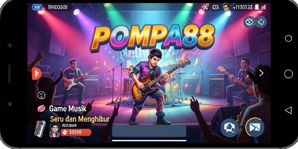 Screenshot gameplay POMPA88 menunjukkan keseruan bermain musik.