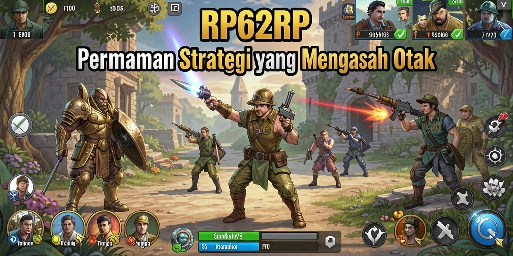 Screenshot RP62RP menunjukkan pertarungan strategis yang intens.