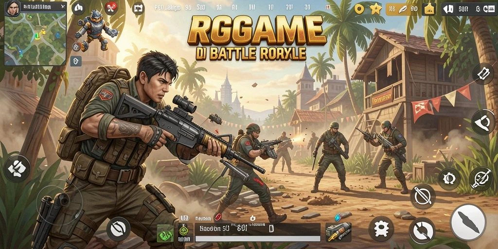 Gameplay seru RPGAME dalam pertempuran Battle Royale.