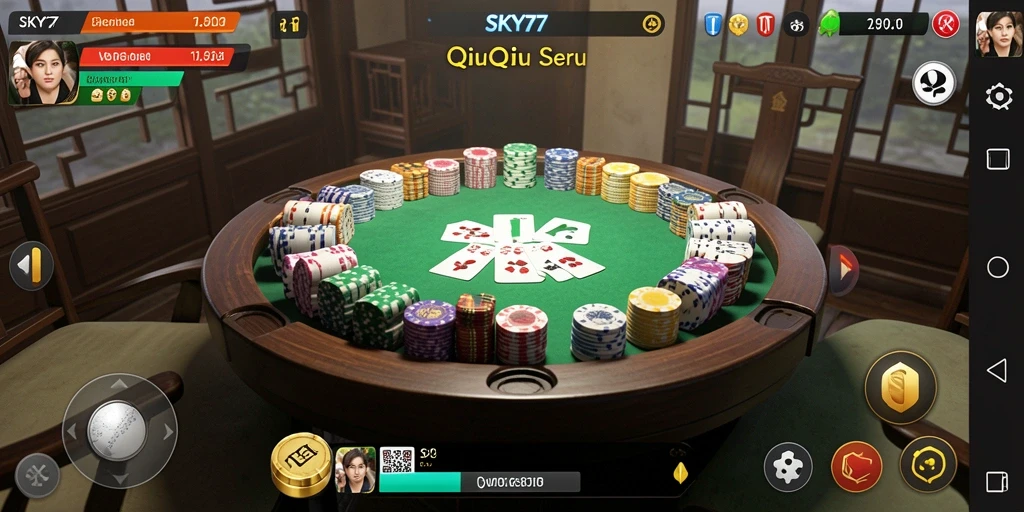 Tampilan gameplay QiuQiu yang menegangkan di SKY77.